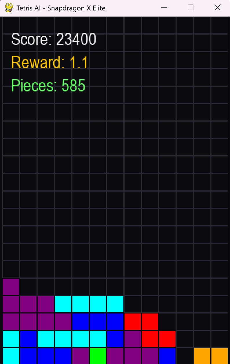 Capture d'écran 1 du projet Tetris RL